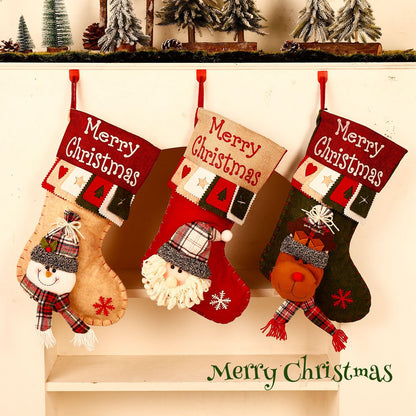 TeakVita Voice Blessing Large Christmas Candy Bag, Santa Snowman Stocking Gift -