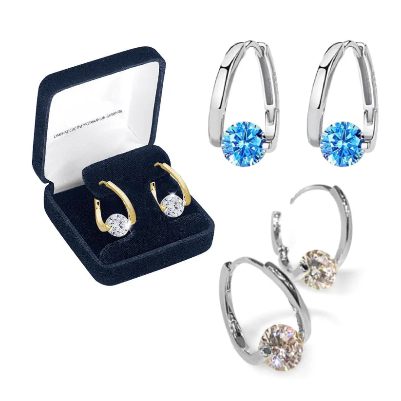 Small hoop earrings featuring a centerpiece zirconia that sparkles like a diamond—available in three colors: Gold / Silver / Ocean Blue ✨💎