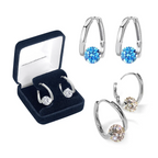 Small hoop earrings featuring a centerpiece zirconia that sparkles like a diamond—available in three colors: Gold / Silver / Ocean Blue ✨💎