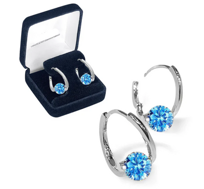 Small hoop earrings featuring a centerpiece zirconia that sparkles like a diamond—available in three colors: Gold / Silver / Ocean Blue ✨💎