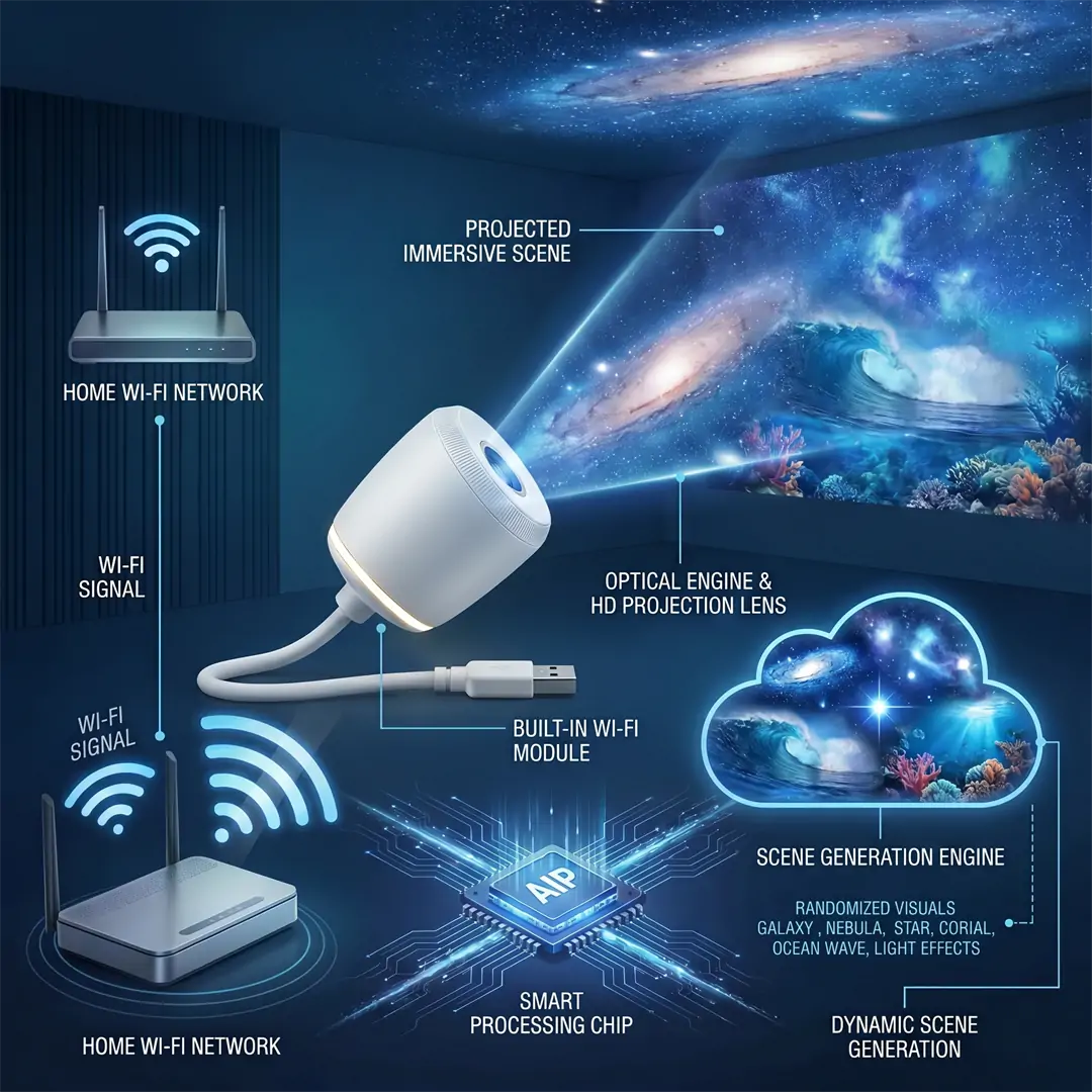 𝐋𝐮𝐦𝐨𝐫𝐢𝐞®🥝NEXT-GEN SMART PROJECTION HD Smart Dynamic 5D Holographic Night Light Projector