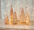 BFF Collection Set of 5 Illuminated Mercury Glass Trees