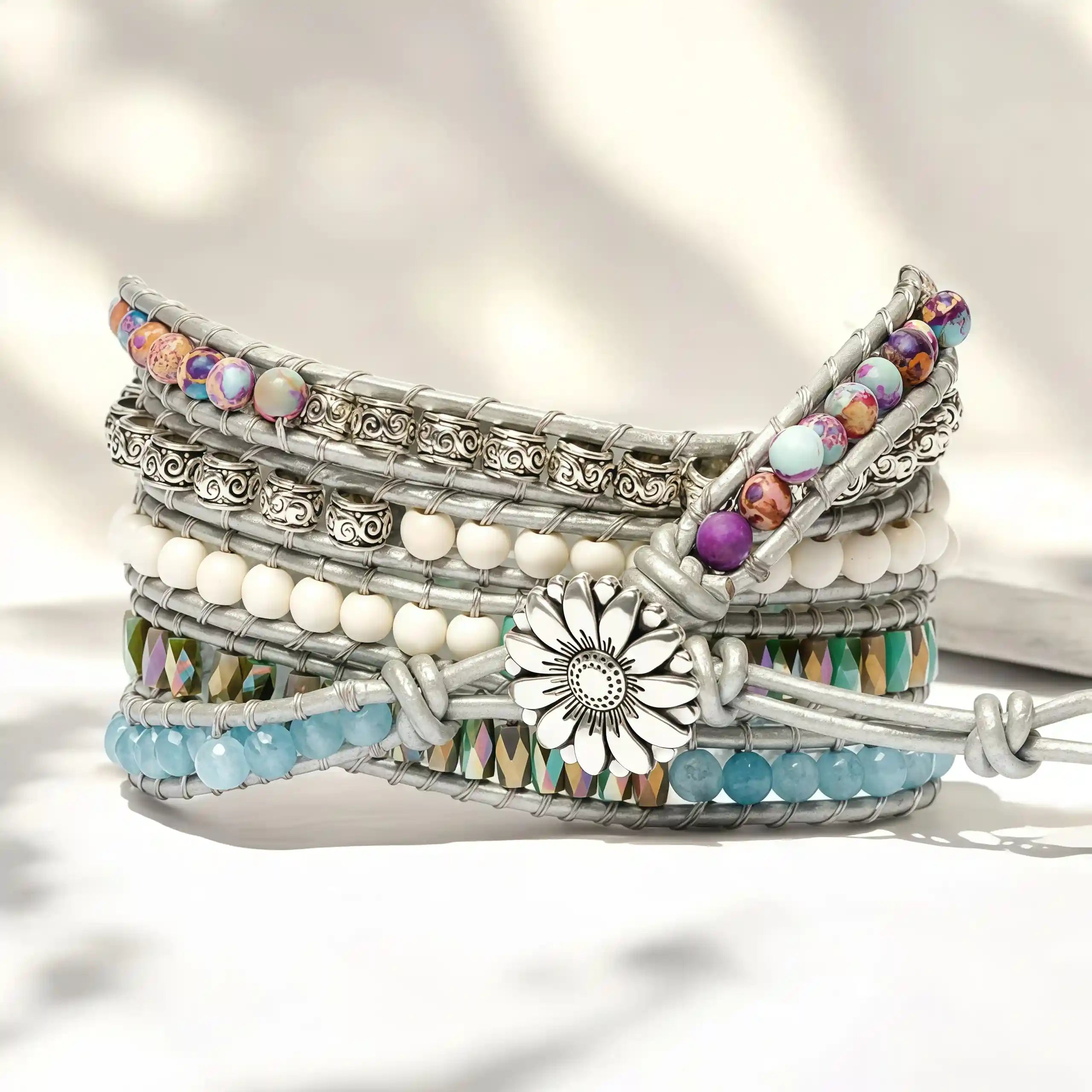 Bracelet de protection en jaspe océan pour Apple Watch