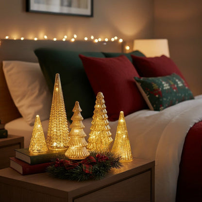 BFF Collection Set of 5 Illuminated Mercury Glass Trees