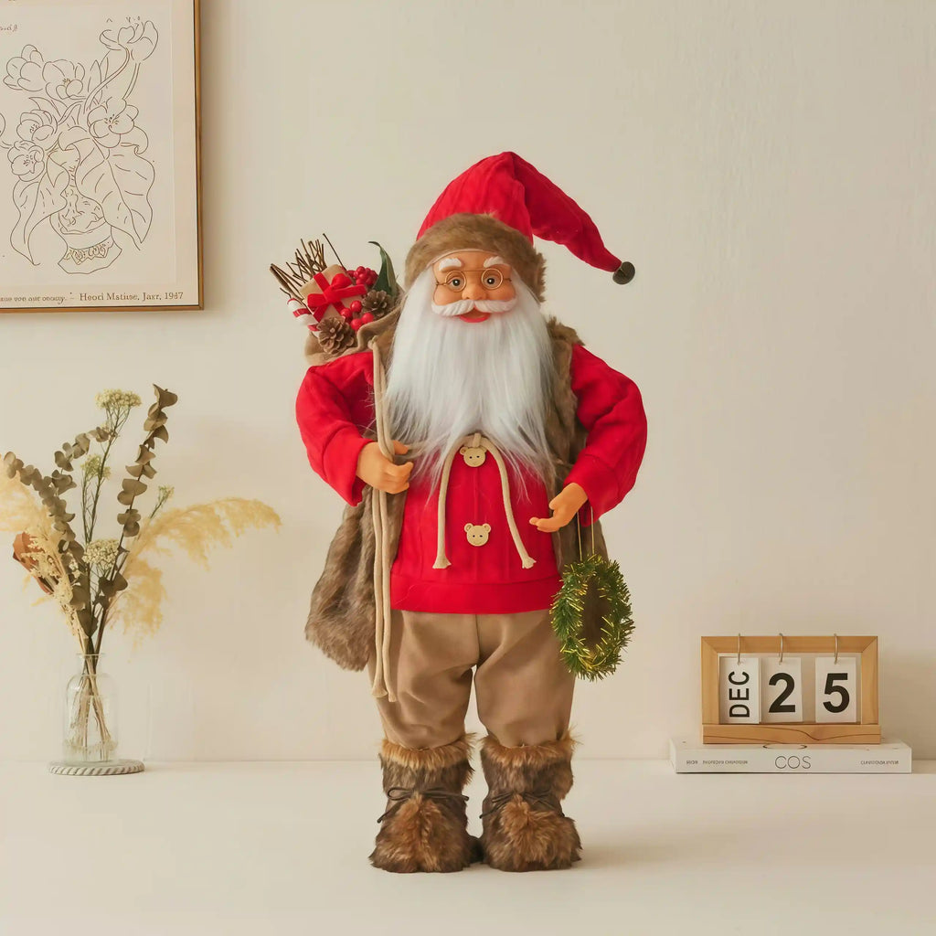 TeakVita Exclusive: 18" Handcrafted Woodland Santa Figurine – $49 (Was $69!)