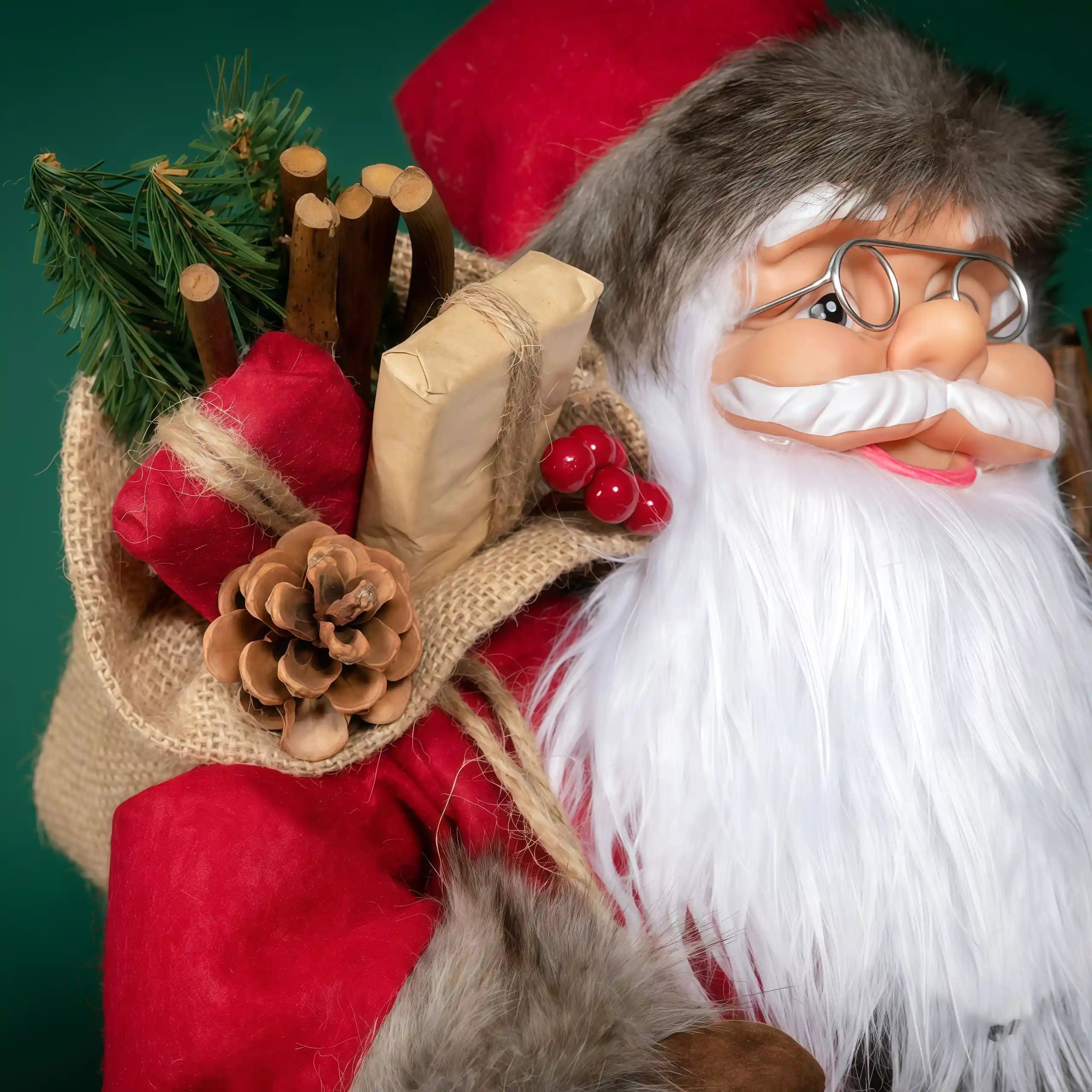 TeakVita Exclusive: 18" Handcrafted Woodland Santa Figurine – $49 (Was $69!)