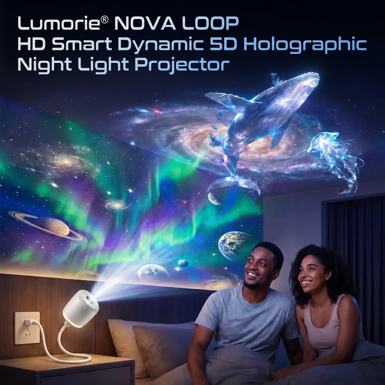 𝐋𝐮𝐦𝐨𝐫𝐢𝐞®🥝NEXT-GEN SMART PROJECTION HD Smart Dynamic 5D Holographic Night Light Projector